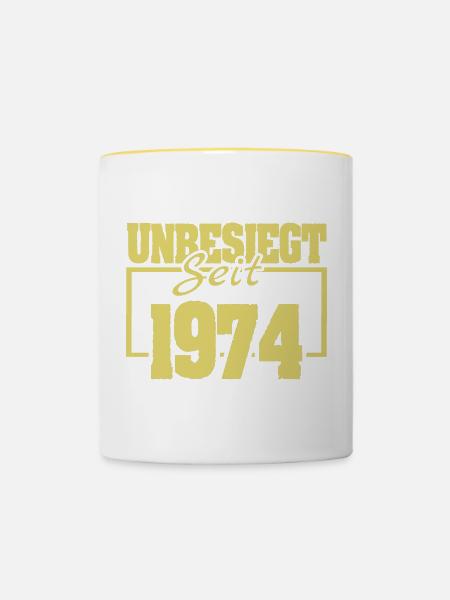 1974 - Tasse zweifarbig - Weiß/Gelb
