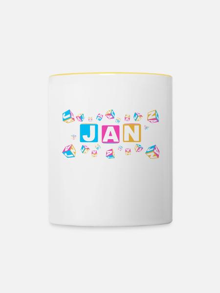 JAN colourful cubes - Tasse zweifarbig - Weiß/Gelb