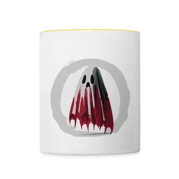 Scary Ghost / Halloween - Contrasting Mug - white/yellow - Front