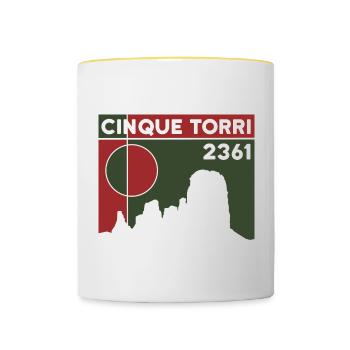 Cinque Torri Hike Five Towers Hike Dolomiti - Contrasting Mug - white/yellow - Front