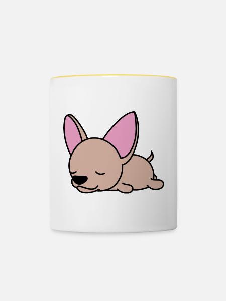 Chihuahua - Tasse zweifarbig - Weiß/Gelb