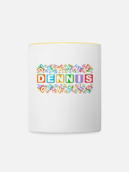 DENNIS colourful cubes - Tasse zweifarbig - Weiß/Gelb