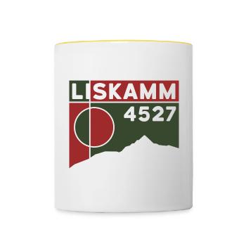 Souvenir de la haute tournée de Liskamm Crossing - Mug contrasté - blanc/jaune - Devant