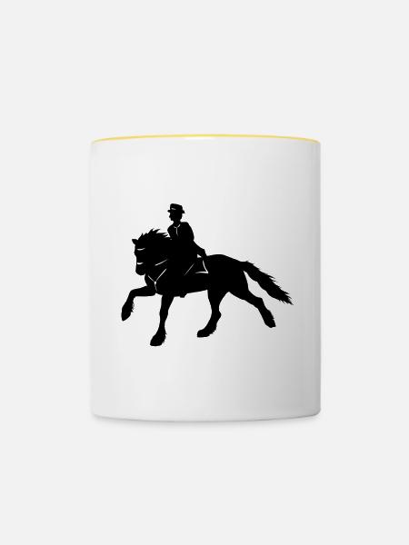 Friesen Reiter - Tasse zweifarbig - Weiß/Gelb