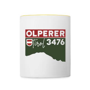 Olperer Besteigung Bergtour Hochtour Tour Tirol - Tasse zweifarbig - Weiß/Gelb - Vorne