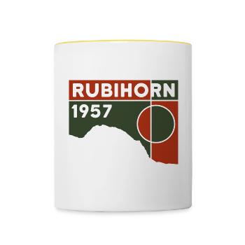 Rubihorn Gratwanderung Wanderung Rundweg Andenken - Tasse zweifarbig - Weiß/Gelb - Vorne