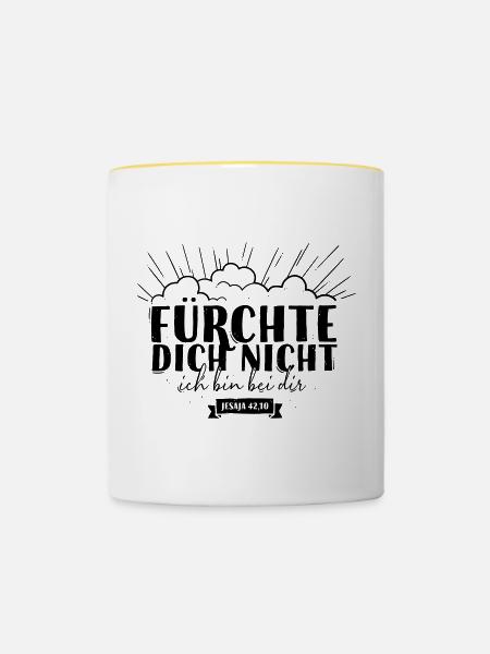 Fürchte dich nicht - Tasse zweifarbig - Weiß/Gelb
