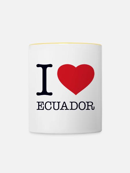 I LOVE ECUADOR - Tasse zweifarbig - Weiß/Gelb