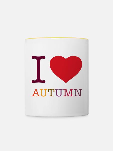 I LOVE AUTUMN - Tasse zweifarbig - Weiß/Gelb