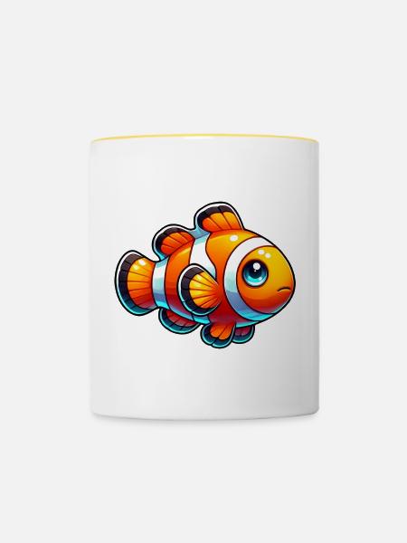 Clownfisch - Tasse zweifarbig - Weiß/Gelb
