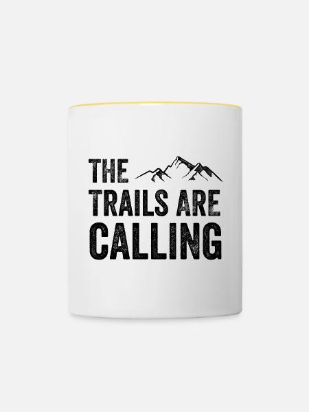 Die Spuren rufen - Tasse zweifarbig - Weiß/Gelb