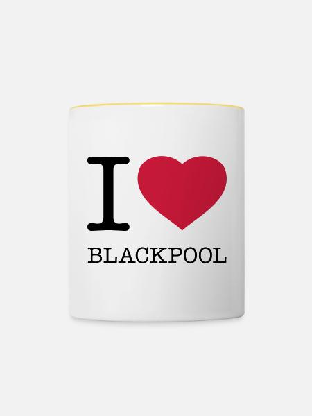 I LOVE BLACKPOOL - Tasse zweifarbig - Weiß/Gelb