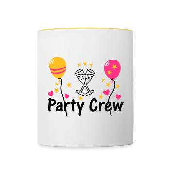 Sekt Jubiläum Geburtstag feier party - Tasse zweifarbig - Weiß/Gelb - Vorne