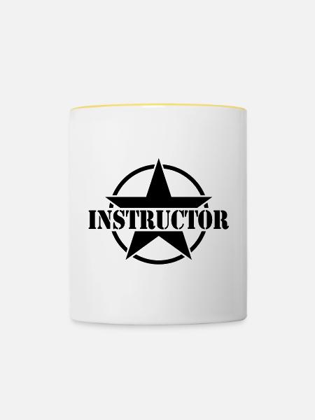 Instructor - Tasse zweifarbig - Weiß/Gelb