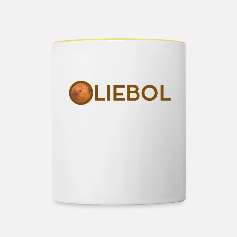 Imbécile - Mug contrasté - blanc/jaune