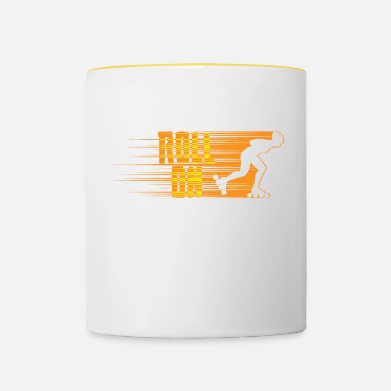 Patins à roues alignées Patins à roulettes Inline Roll On - Mug contrasté - blanc/jaune