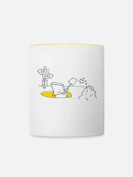 Schatzsuche - Tasse zweifarbig - Weiß/Gelb