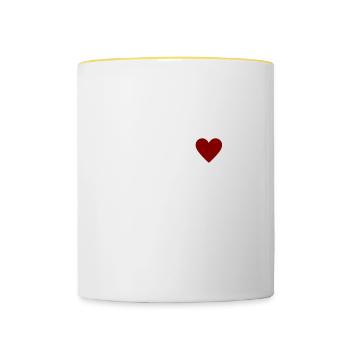 I love my bike, I love my bike - Contrasting Mug - white/yellow - Front