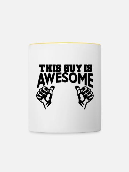 awesome - Tasse zweifarbig - Weiß/Gelb