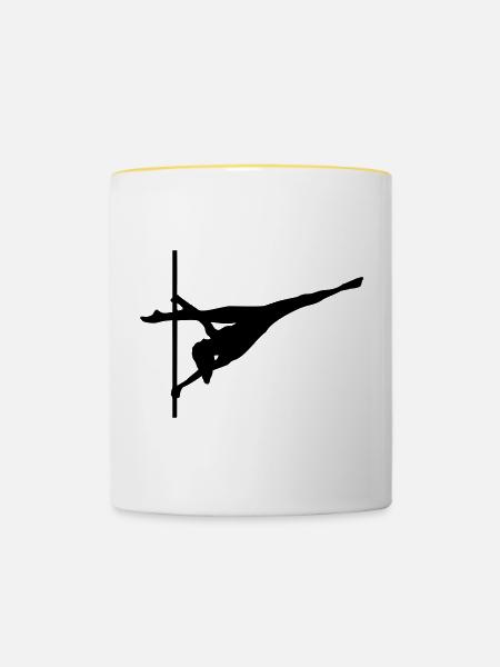 Pole dance, Artistik - Tasse zweifarbig - Weiß/Gelb