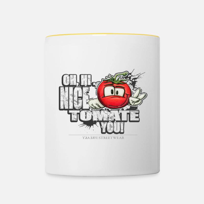 nice tomate you - Mug contrasté - blanc/jaune