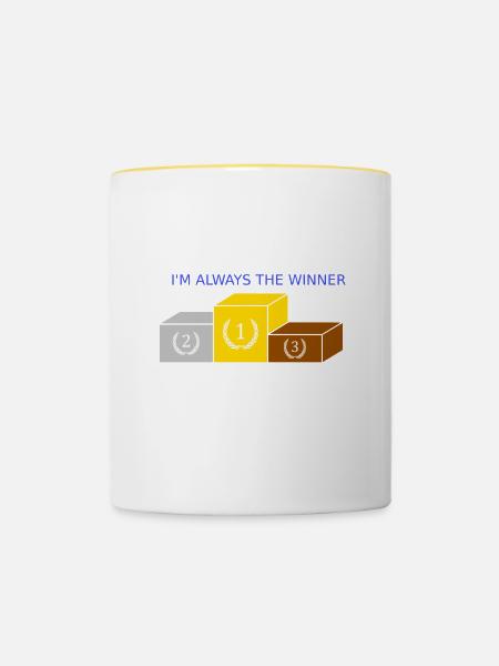 Gewinner - Tasse zweifarbig - Weiß/Gelb