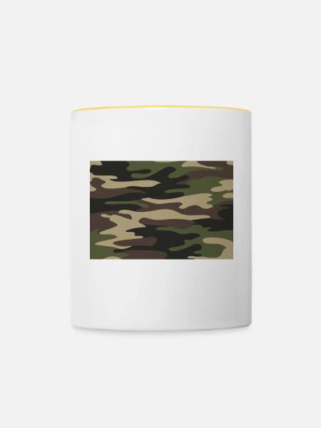 Armee Tarnung - Tasse zweifarbig - Weiß/Gelb