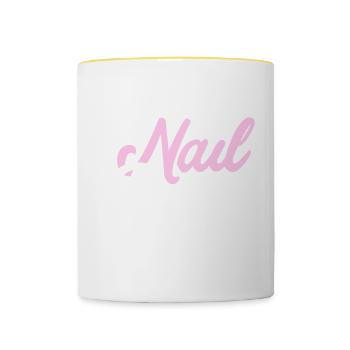 Nail Boss - Nageldesign - Tasse zweifarbig - Weiß/Gelb - Vorne