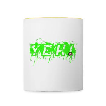 yeh fluo Paolowushu - Mug contrasté - blanc/jaune - Devant