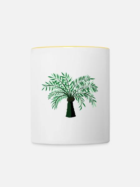 Baum 01 - Tasse zweifarbig - Weiß/Gelb
