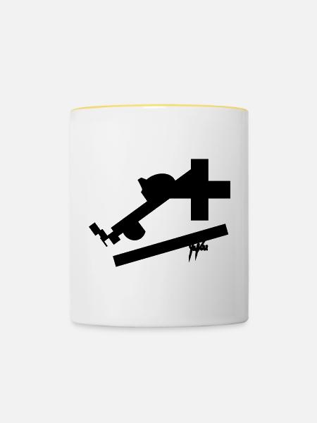 cross II - Tasse zweifarbig - Weiß/Gelb