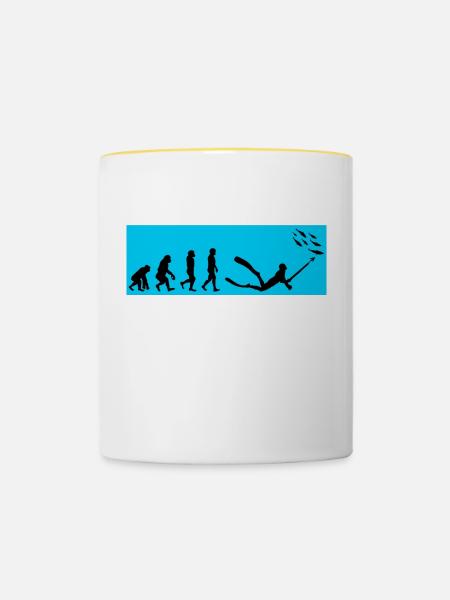 Speerfischen Speerfischen Speerfischer Fischen - Tasse zweifarbig - Weiß/Gelb