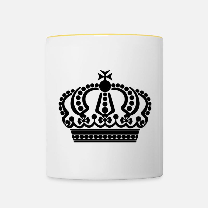 Black crown - Contrasting Mug - white/yellow