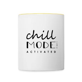 Mode détente - Mug contrasté - blanc/jaune - Devant