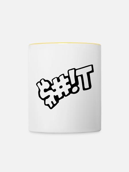 Scheiße - Tasse zweifarbig - Weiß/Gelb