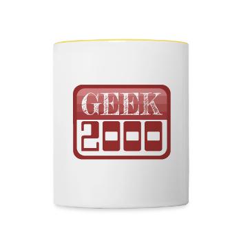 Année 2000 - Mug contrasté - blanc/jaune - Devant
