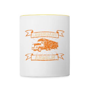 Trucker Anselm - Contrasting Mug - white/yellow - Front