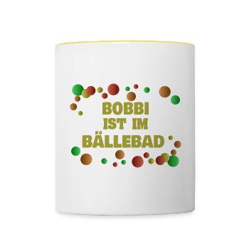 Bällebad Bobbi - Tasse zweifarbig - Weiß/Gelb - Vorne