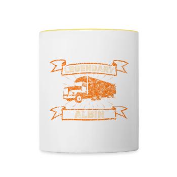 Truck Albin - Contrasting Mug - white/yellow - Front