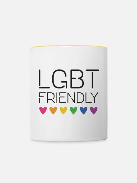 LGBT-freundlich - Tasse zweifarbig - Weiß/Gelb