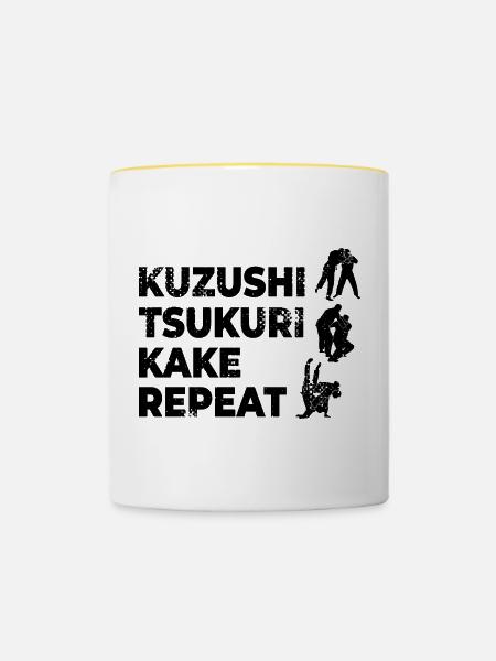 Judo Spruch - Tasse zweifarbig - Weiß/Gelb