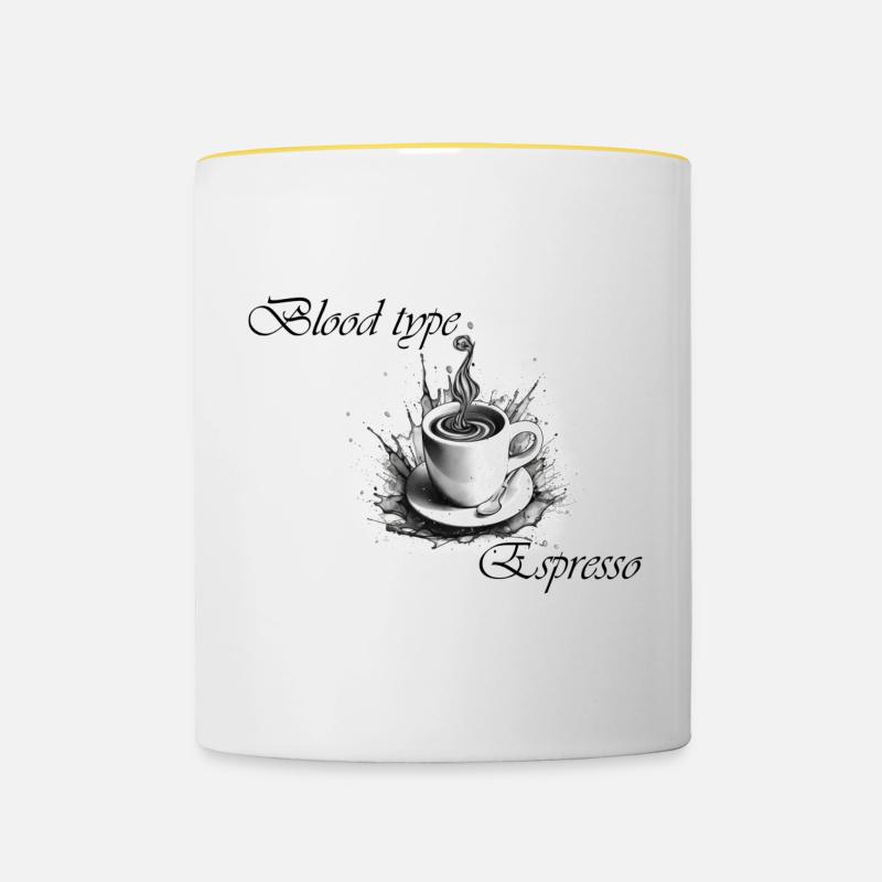 Groupe sanguin Espresso 2 - Mug contrasté - blanc/jaune