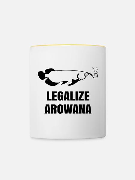 Fisch Statement Haustiere Lieblingstier Heimtier - Tasse zweifarbig - Weiß/Gelb