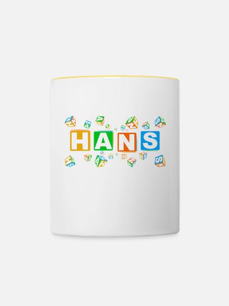 HANS colourful cubes - Tasse zweifarbig - Weiß/Gelb