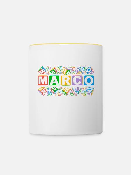 MARCO colourful cubes - Tasse zweifarbig - Weiß/Gelb