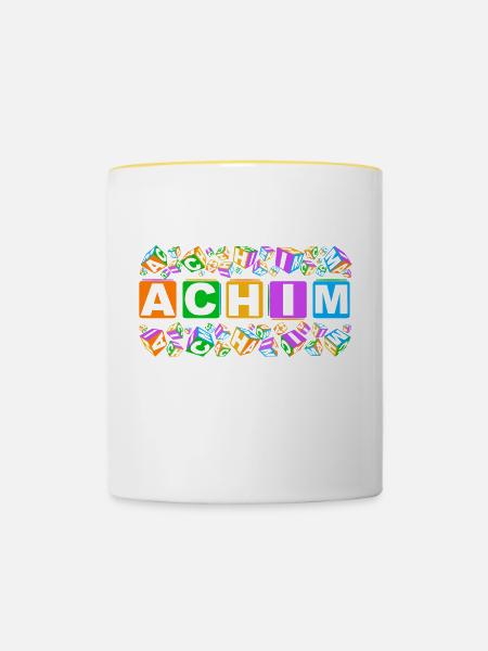 ACHIM colourful cubes - Tasse zweifarbig - Weiß/Gelb