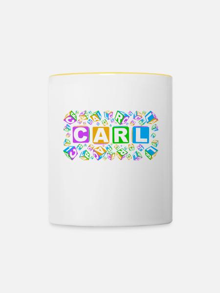 CARL colourful cubes - Tasse zweifarbig - Weiß/Gelb