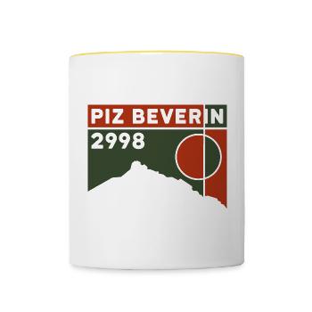 Piz Beverin Hike Glass Pass Mathon Souvenir - Contrasting Mug - white/yellow - Front