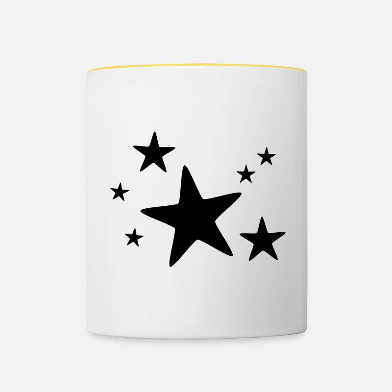 Star group monochrome - Contrasting Mug - white/yellow