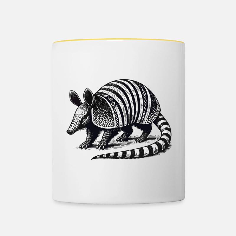 Armadillo Gürteltier - Mug contrasté - blanc/jaune